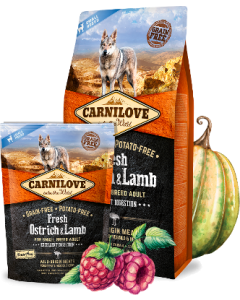 Carnilove Fresh Fresh Ostrich & Lamb Mini Graanvrije Hondenvoeding