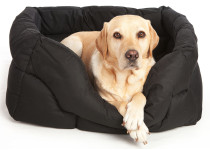 P&L Heavy Duty Rectangular Waterproof Softee Dog Bed black