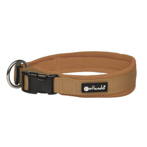 Petlando Mesh Hondenhalsband verstelbaar Cognac