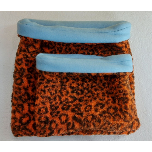 Casper Knuffelzak Light Blue & Orange Panther Small 24 x 27 cm