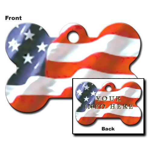 Tag bone large USA flag