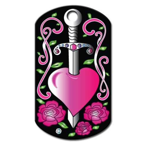 Militaire Tag  large Dagger Hearts (Ed Hardy)