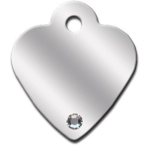 Penning Diva heart chrome small met clear stone