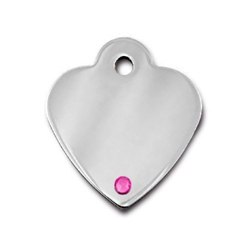 Penning Diva heart chrome small pink stone