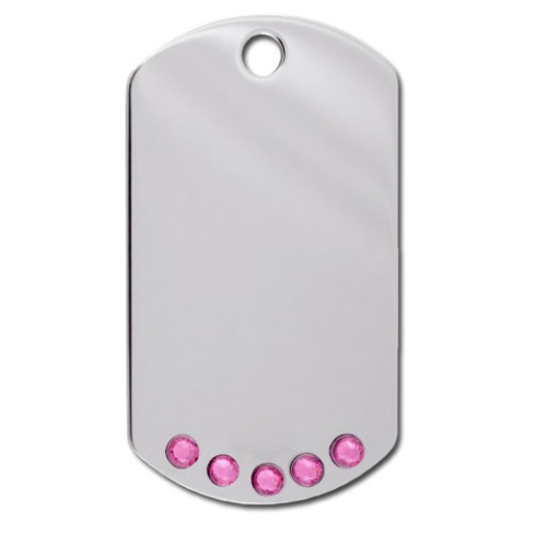 Penning Diva military chrome large with pink stone