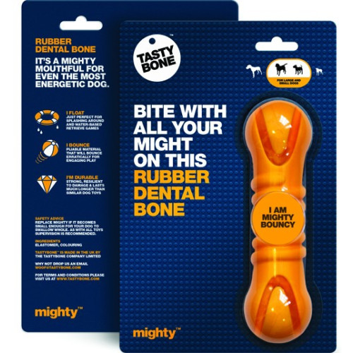 TastyBone Mighty dogtoy Rubber Dental Bone Large