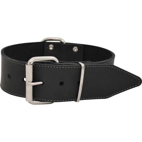 J & V Greased Leather Collar black