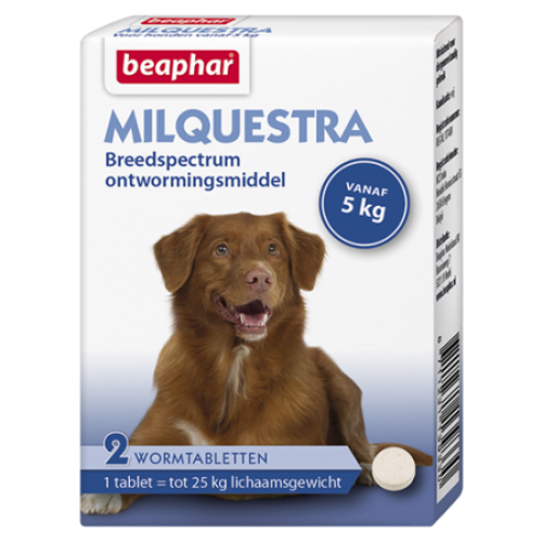 Milquestra wormtabletten hond 2 tabletten