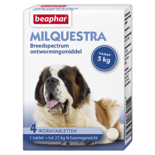 Milquestra wormtabletten hond 4 tabletten