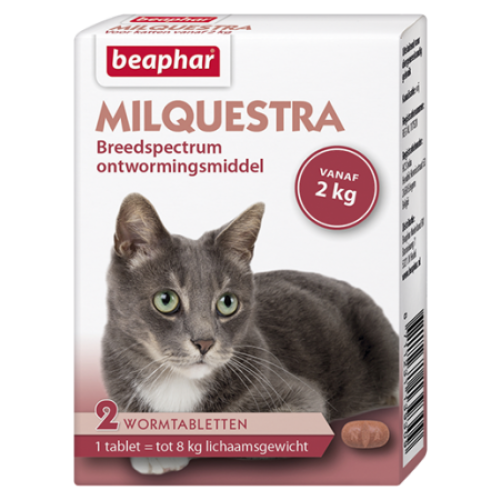 Milquestra wormtabletten kat 2 tabletten