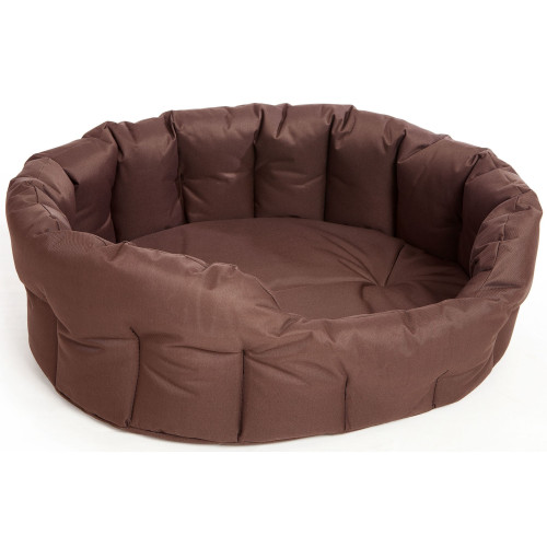 P&L Country Dog Heavy Duty Oval Waterproof Softee Dog Bed brown