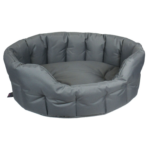 P&L Country Dog Heavy Duty Oval Waterproof Softee Dog Bed grey