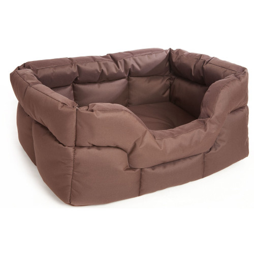 P&L Heavy Duty Rectangular Waterproof Softee Dog Bed brown